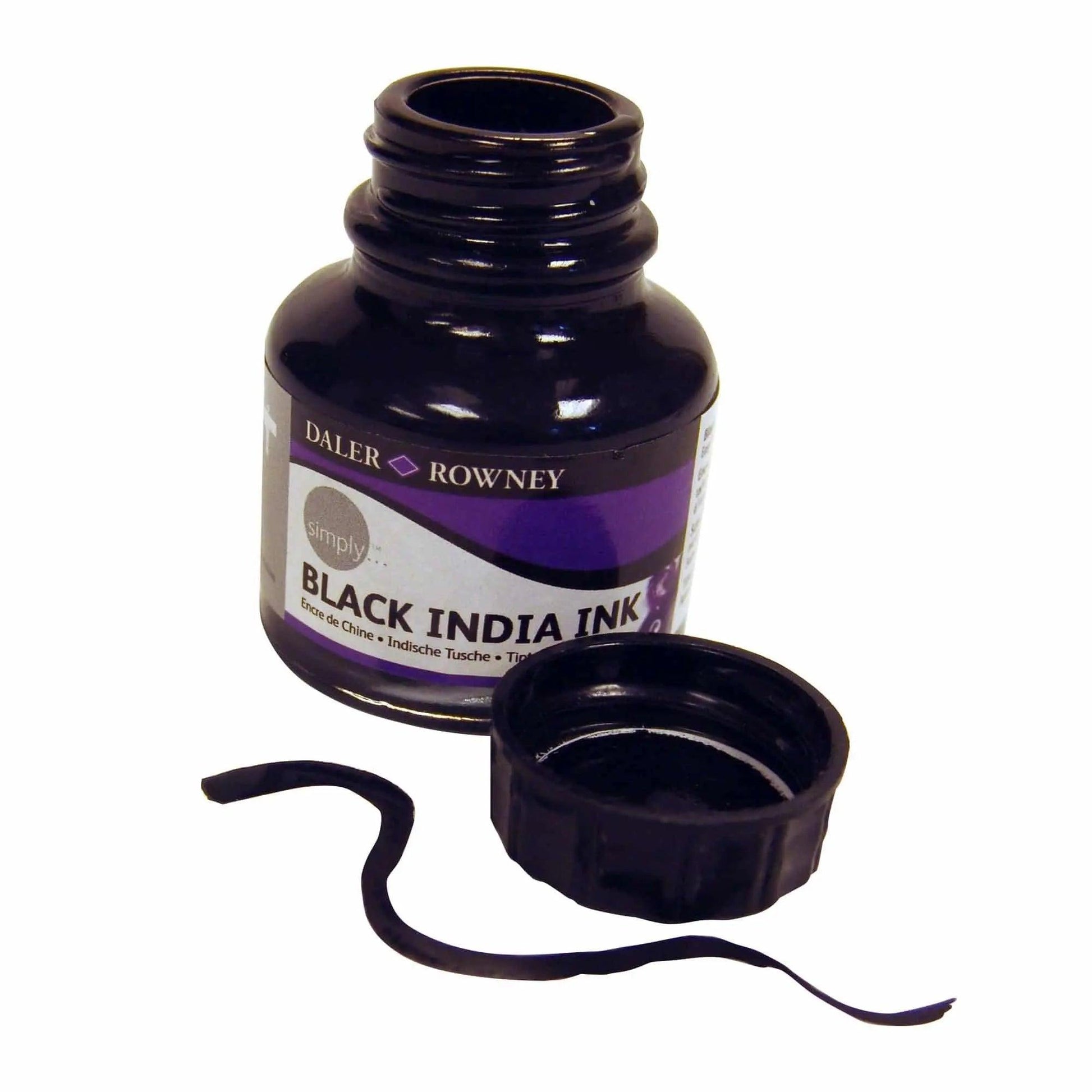 Daler Rowney Simply Black India Ink 30ml The Stationers
