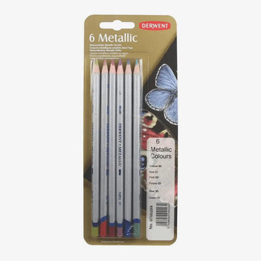 Derwent Metallic Color Pencils Blister Pack Of 6 The Stationers