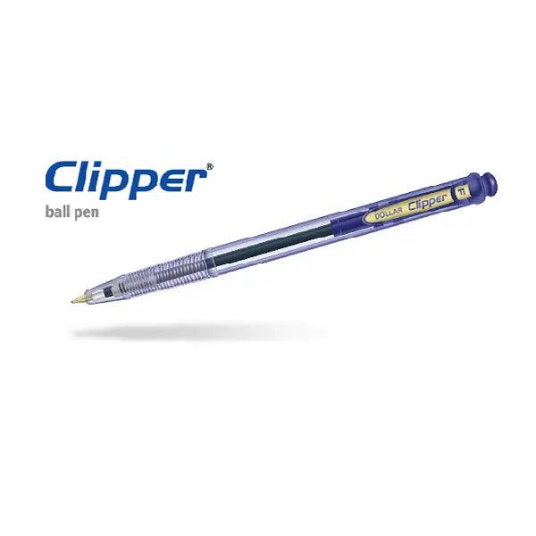 Dollar Clipper Ball Pen 10 Pcs/box - Blue thestationers