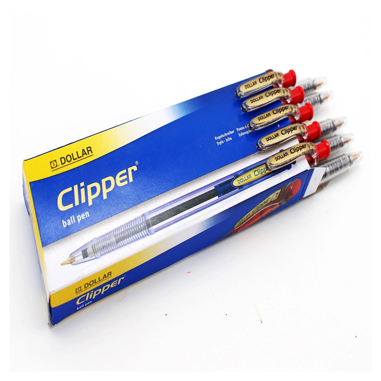 Dollar Clipper Ball Pen 10 Pcs/box - Red thestationers