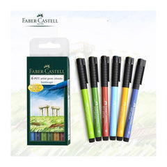 Faber Castell Pitt Artist 6 Brush Pen Wallet Set Landscape The Stationers