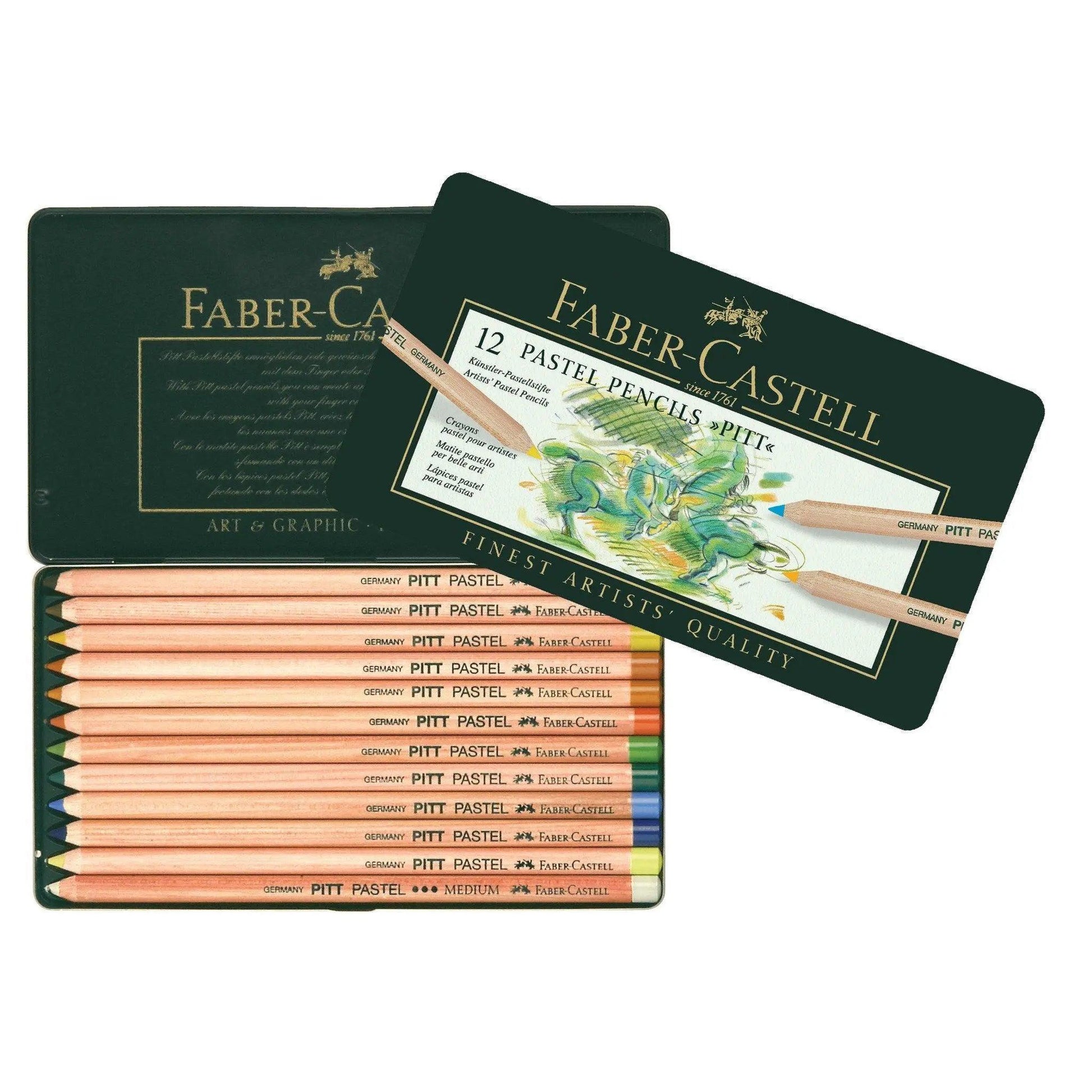 Faber Castell Pitt Pastel Pencils Tin of 12 The Stationers