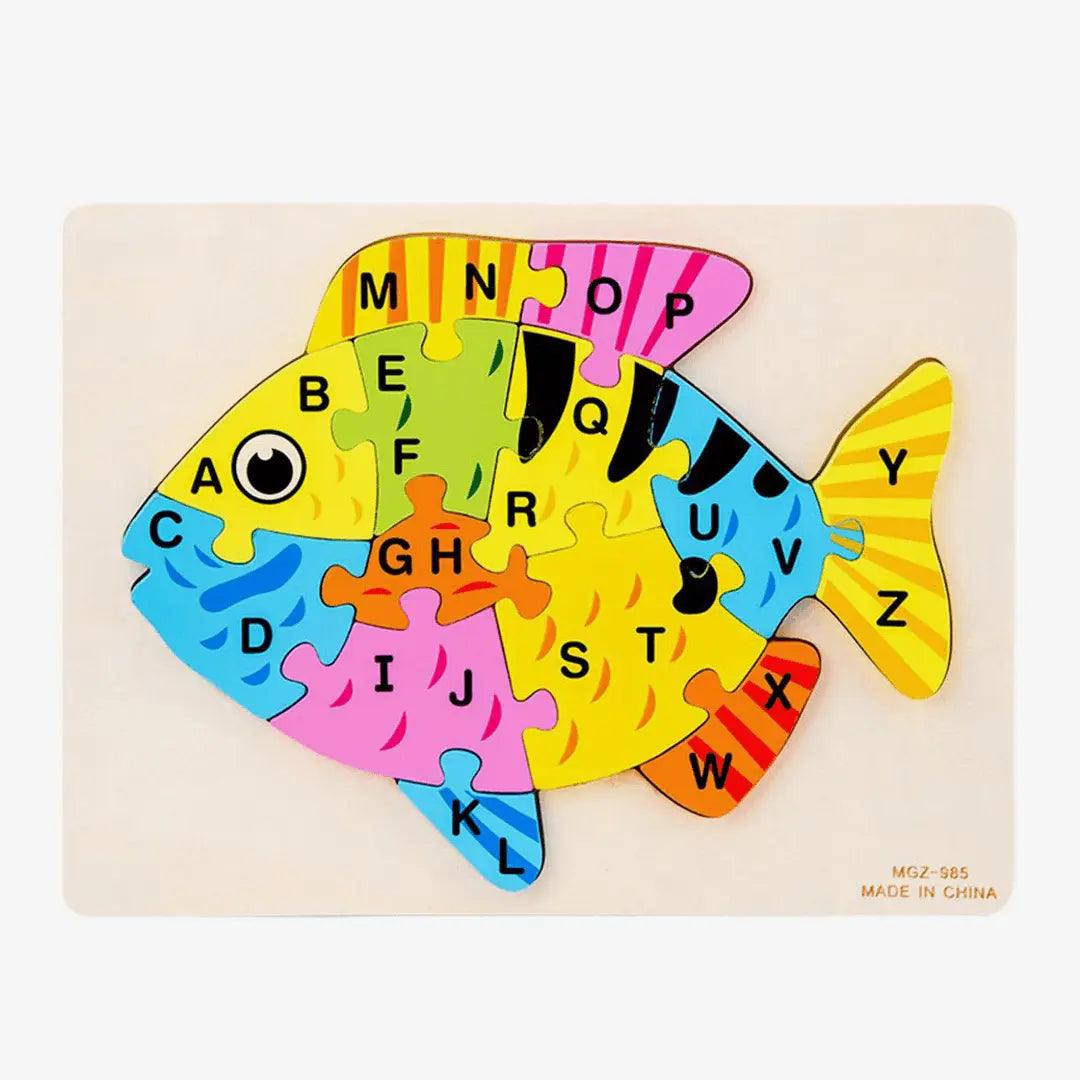 Fish ABC Puzzle Wooden Learning Toys The Stationers
