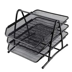 Heavy Duty Metal 3 Tier Desktop Document Letter Tray Black The Stationers