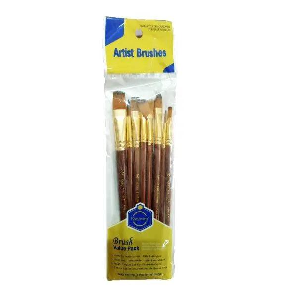 KEEP SMILING Artist Brush VALUE PACK BROWN  10 pcs The Stationers