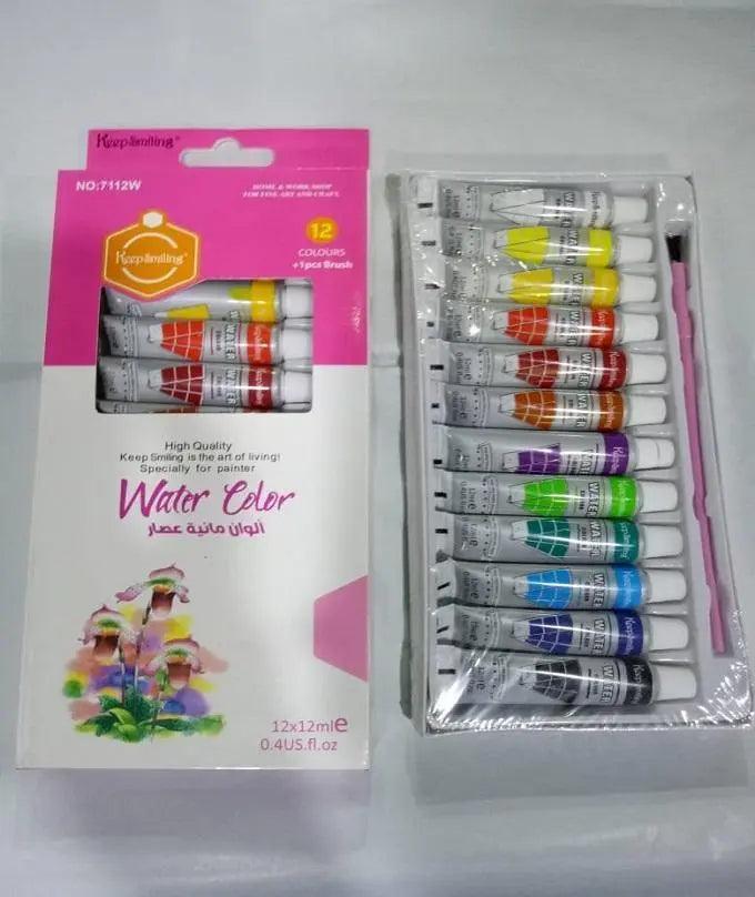 Keep Smiling Water Color Paints Pack of 12 (7112W) The Stationers