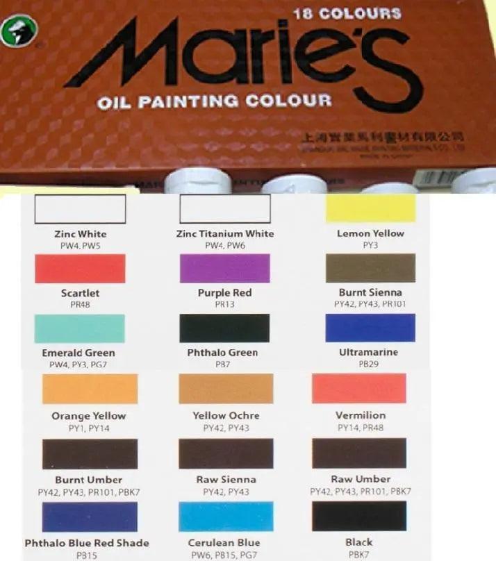 Marie's Oil Painting Colors 18 Colors - Multi Colors thestationers