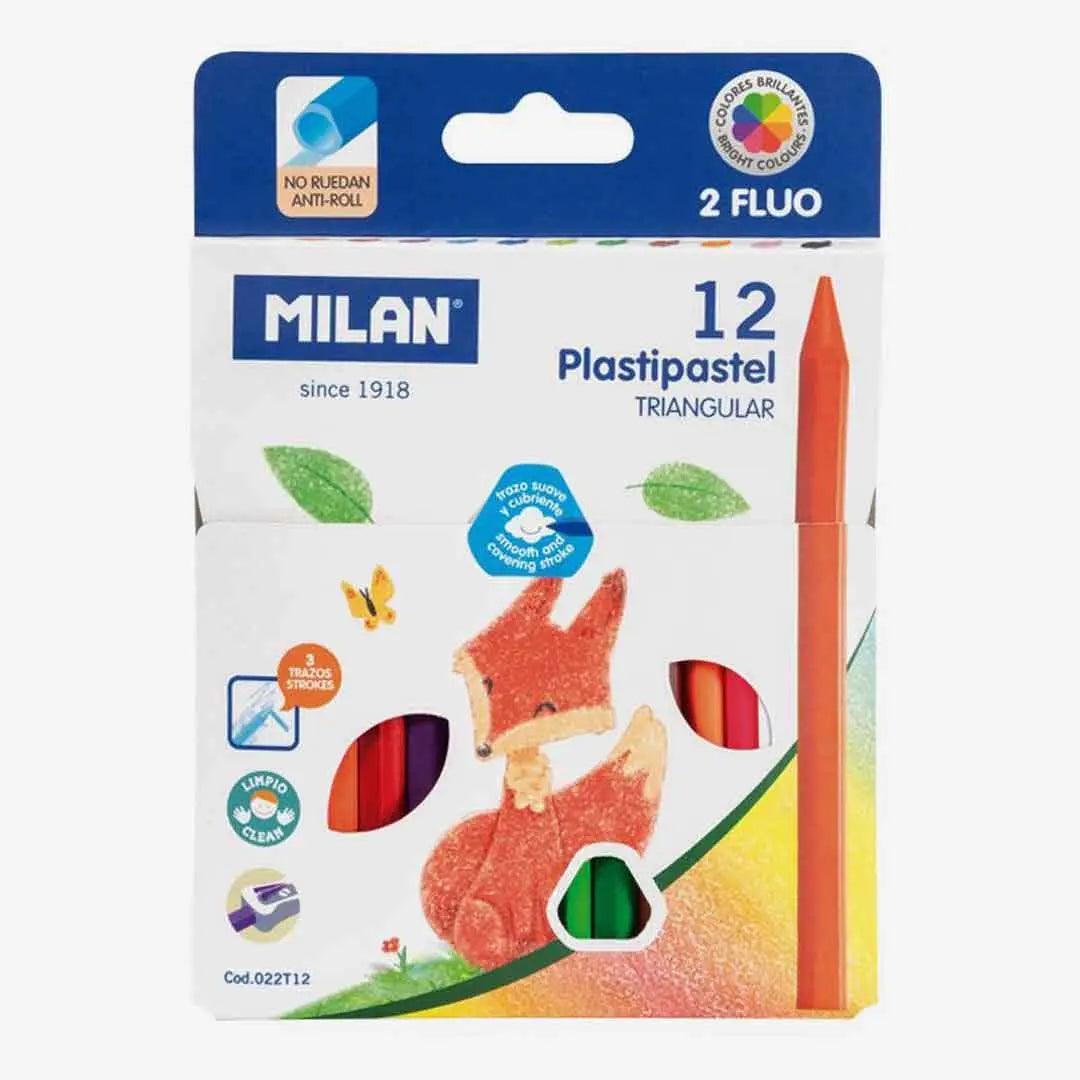 Milan Triangular Plasti Pastel Box of 12 The Stationers