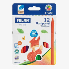 Milan Triangular Plasti Pastel Box of 12 The Stationers