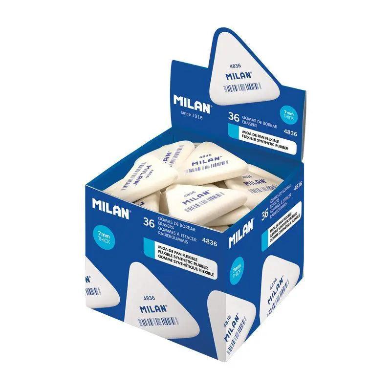 Milan White Triangular Erasers 4836 The Stationers