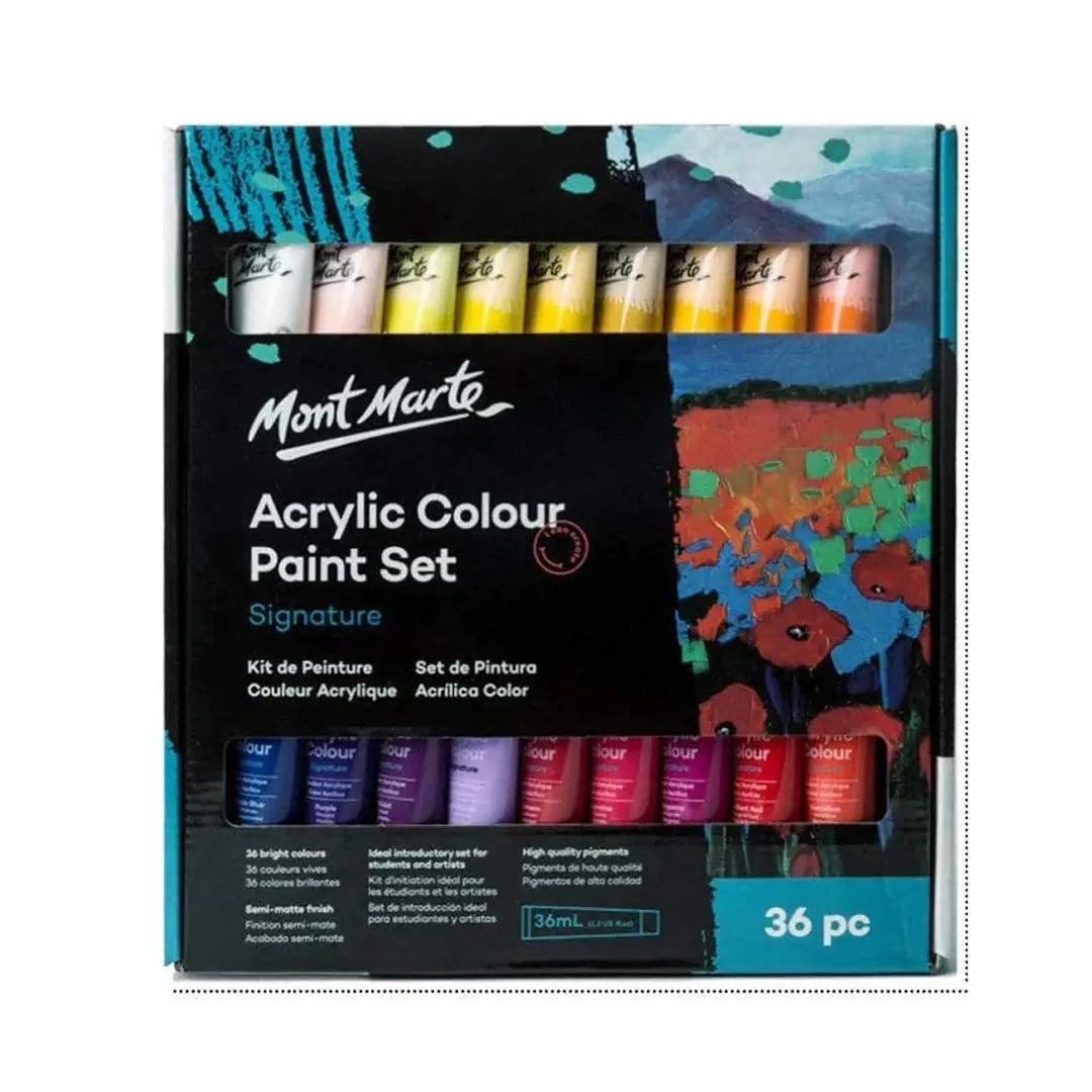 Mont MARTE Acrylic Colour Paint Set Of 36 x 36ml The Stationers