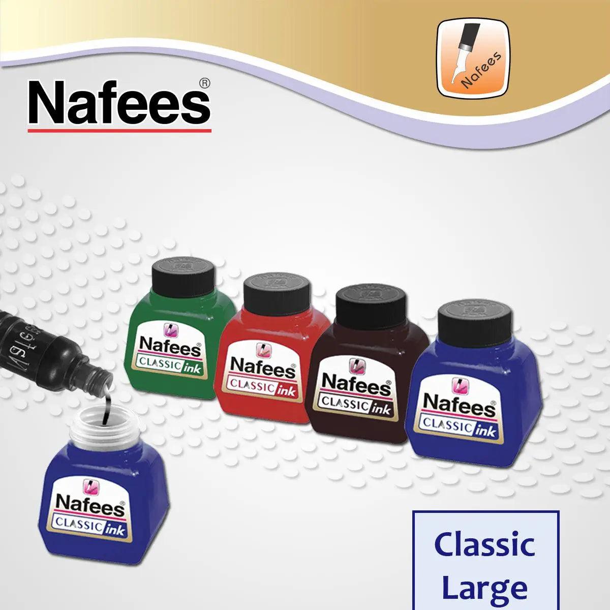 Nafees Ink Classic Large (60ml) 12Pcs/Box - Black thestationers
