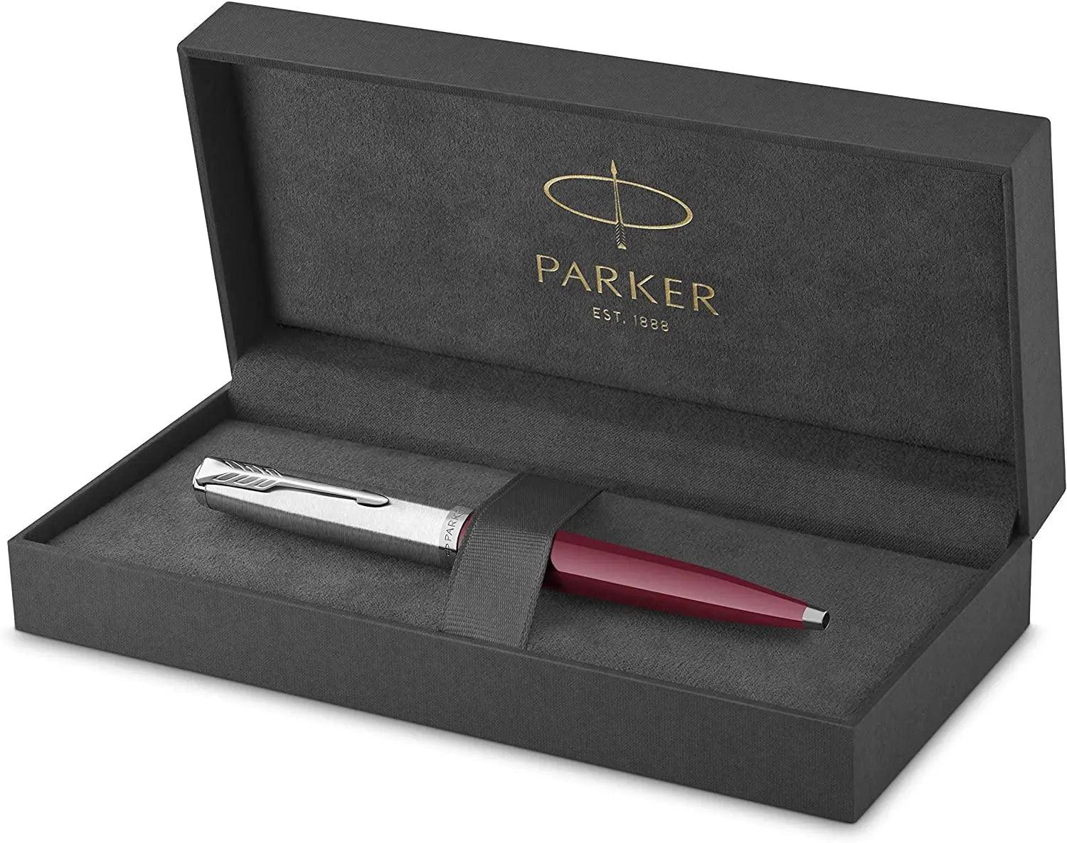 Parker 51 CT Fountain Pen Black Barrel with Chrome Trim Fine Nib with Black Ink Cartridge Gift Box