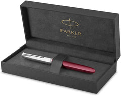 Parker 51 CT Fountain Pen | Black Barrel with Chrome Trim | Fine Nib with Black Ink Cartridge | Gift Box The Stationers