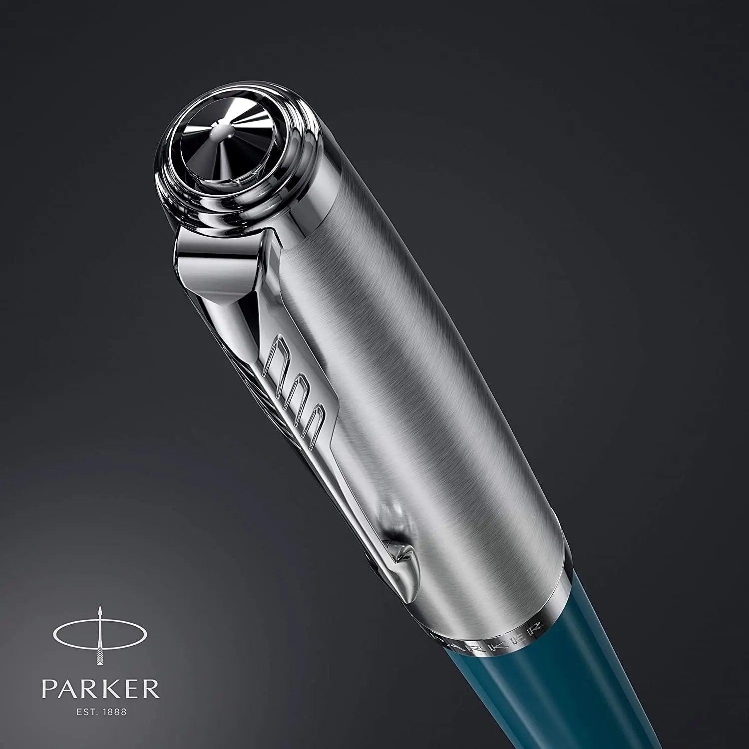 Parker 51 CT Fountain Pen | Black Barrel with Chrome Trim | Fine Nib with Black Ink Cartridge | Gift Box The Stationers