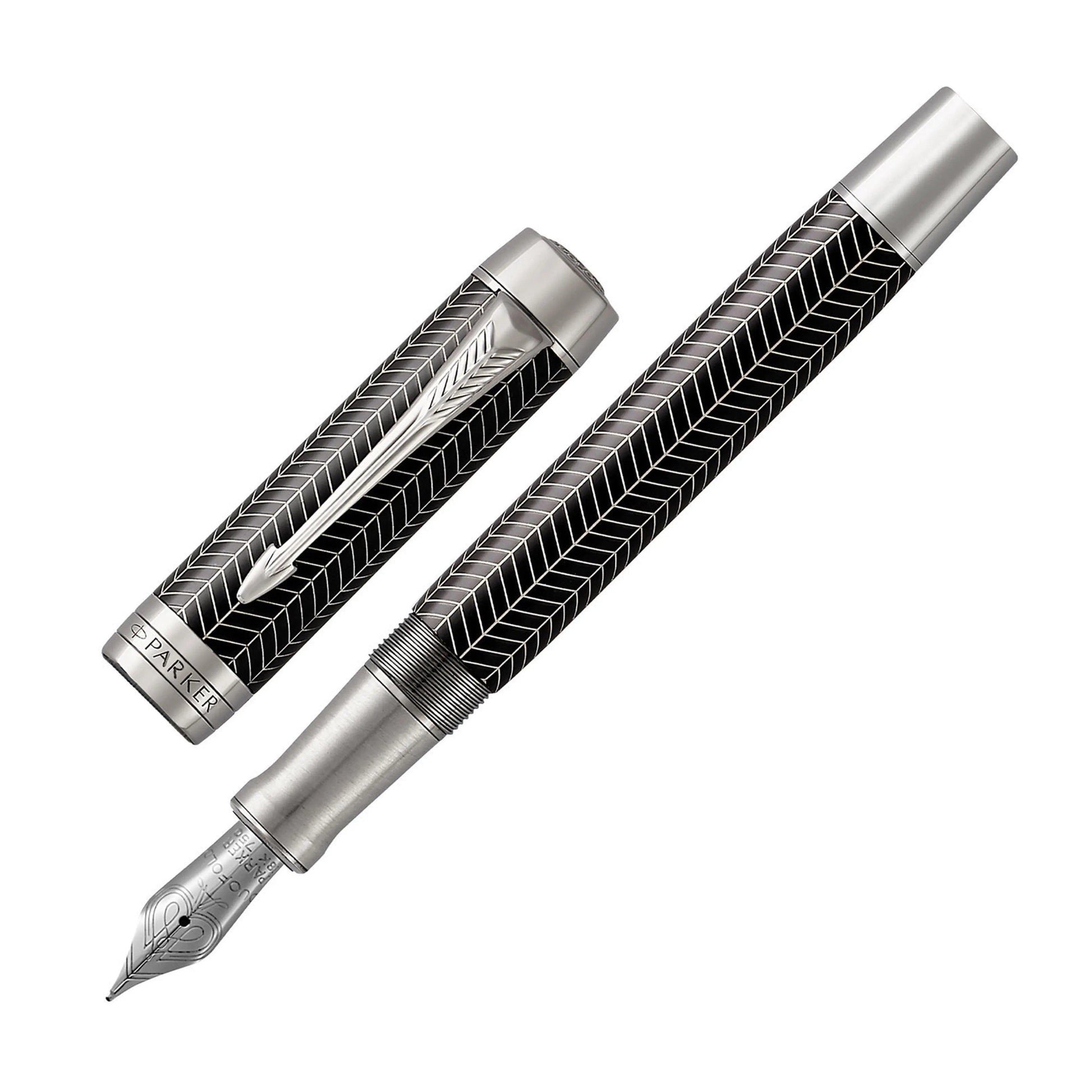 Parker Duofold  Black Chevron CT Cent Fountain Pen The Stationers