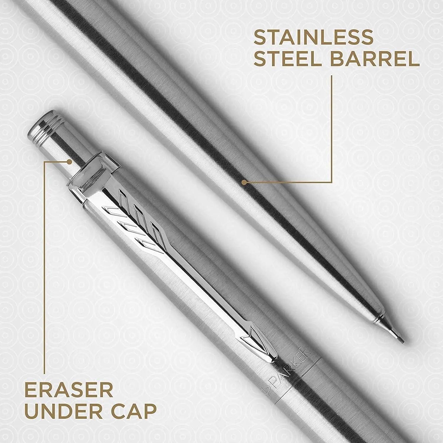 Parker Mechanical Pencil , Jotter, Stainless Steel with Chrome Trim, Medium Point (0.5mm) The Stationers
