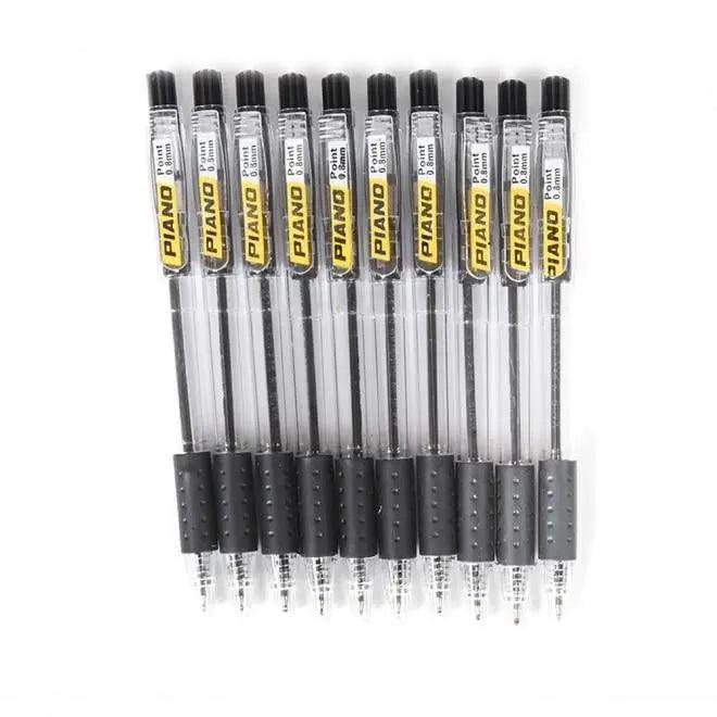 Piano Ball Point Pen Pack Of 10 - Black The Stationers