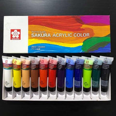 Sakura Acrylic Colour Set 20ml 12 Colours The Stationers