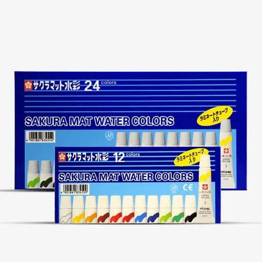Sakura Mat Watercolor Pack of 12-24 5ml Tube The Stationers