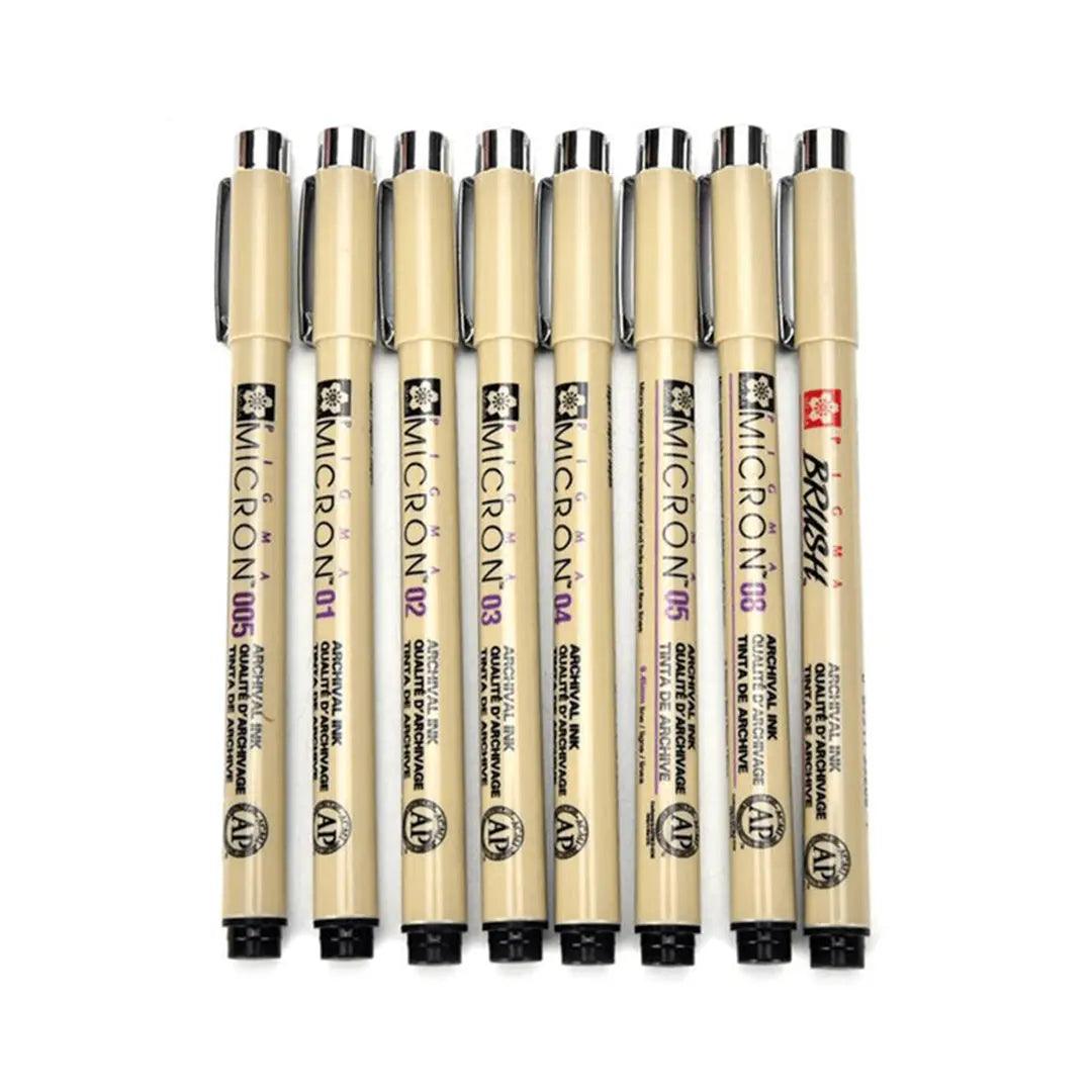 Sakura Pigma Micron Needle Soft Drawing Pen 8 Pcs (Black) thestationers