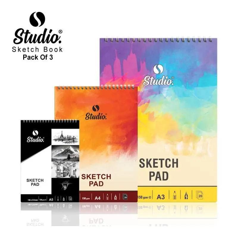 Sketch Pad Combo For Artist 150 gsm (A3,A4,A5) The Stationers