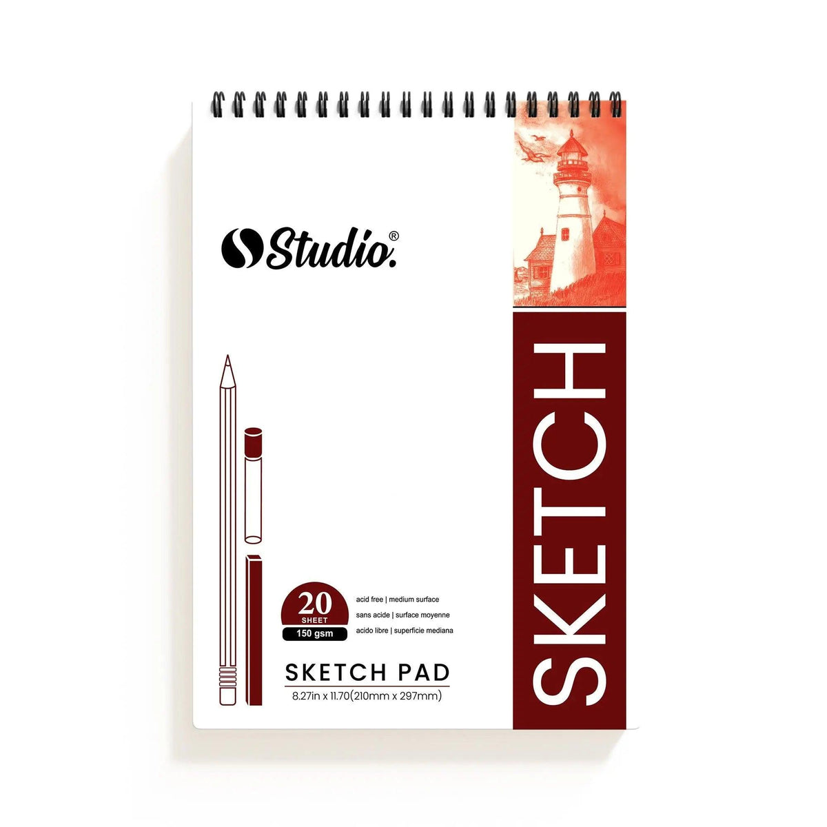 Studio Sketch Pad A3, A4 The Stationers