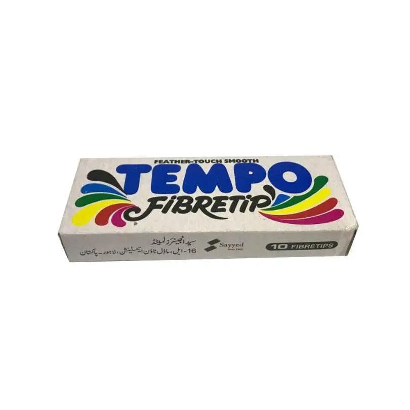 Tempo Fibretip Marker 10PcsBox - Blue The Stationers