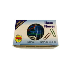 Three Flower Paper Clip 50 Pieces/Box - Multi Color The Stationers
