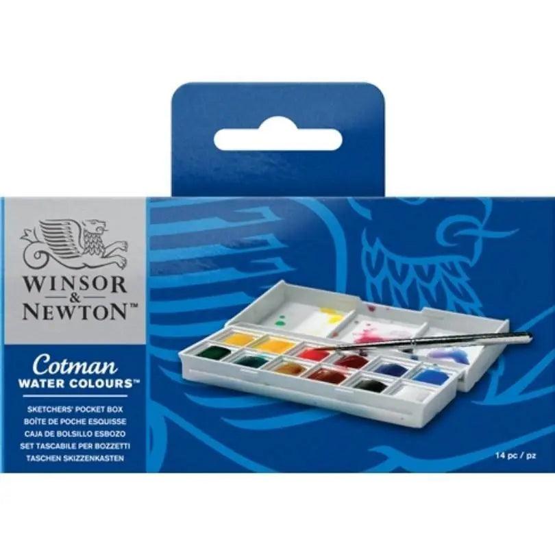 Winsor & Newton Cotman 12 half pans Water Colors Sketchers Pocket Box The Stationers