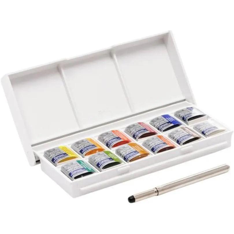 Winsor & Newton Cotman 12 half pans Water Colors Sketchers Pocket Box The Stationers