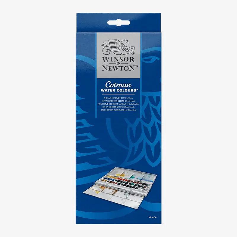 Winsor Newton Cotman Watercolor Studio Set Of 45 Half Pans The Stationers