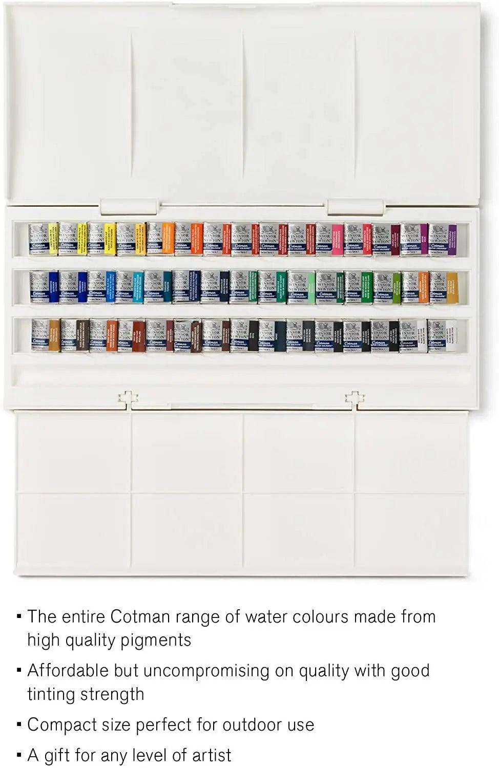 Winsor Newton Cotman Watercolor Studio Set Of 45 Half Pans The Stationers
