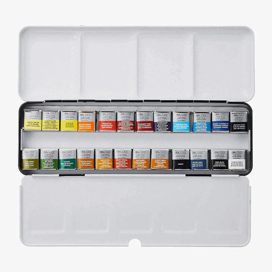 Winsor Newton Watercolour Lightweight Sketchers Box 24 Half Pans The Stationers