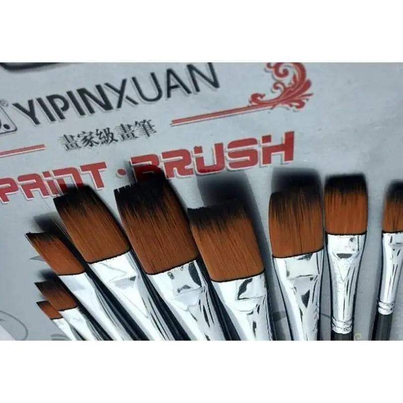 YIPINXUAN Paint Brush Flat  9pcs The Stationers