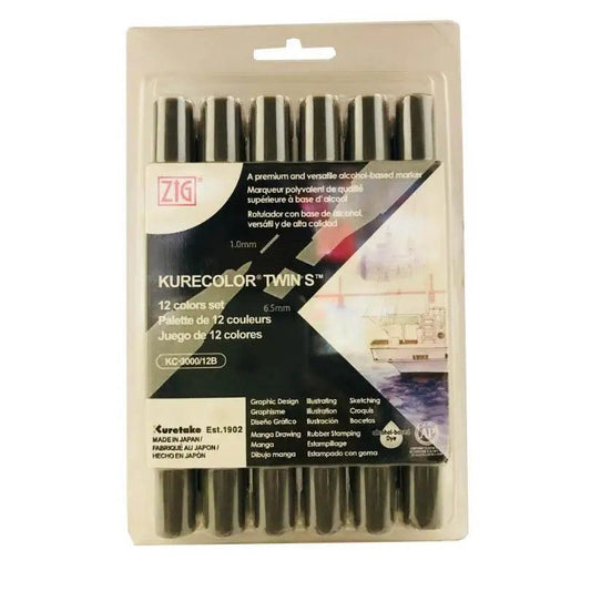 ZIG KureColor Twin' S Black Color Marker Est.1902 - Black The Stationers