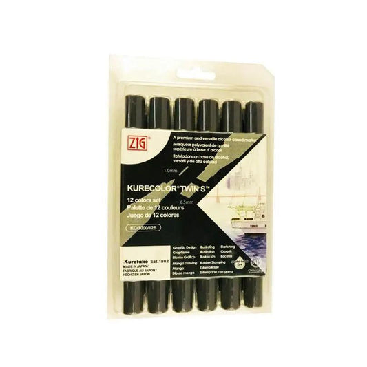 ZIG KureColor Twin' S Black Color Marker Est.1902 - Black The Stationers